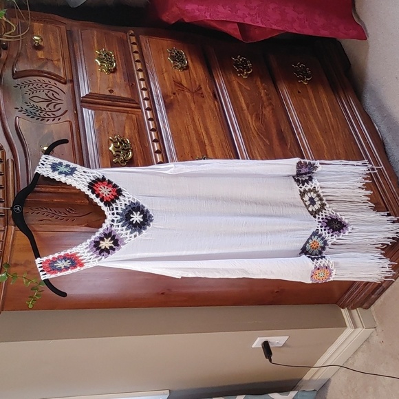 Women's Bohemian Crochet Beach Cover up Size Large 8/10 - Picture 5 of 11